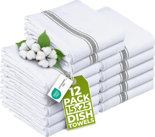 Vista 25 de Utopia Towels Paquete de 12 paños de cocina negros de 15 x 25 pulgadas, 100% algodón hilado en anillo