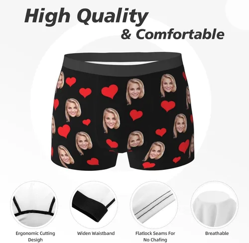 Vista 7 de Bóxers personalizados para hombres, novio, padre, marido, boxeadores divertidos personalizados para hombres, regalos de cumpleaños, día de San