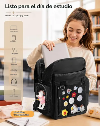 Vista 6 de Mochila Ita Bag con 2 insertos, bolsa de exhibición de pines con funda para portátil