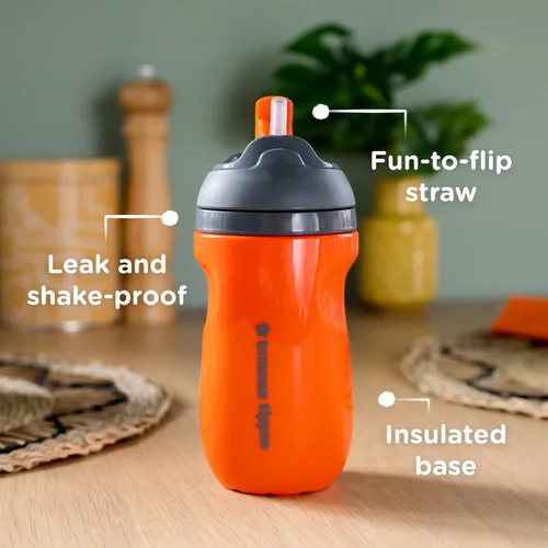 Vista 8 de Tommee Tippee - Botella aislada con popote Superstar, para mayores de 12 meses, 9 onzas / 265 ml, paquete de 1 botella de agua para niños pequeños