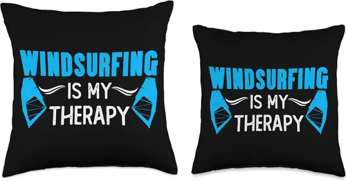 Vista 3 de Windsurfer Windsurfing Windsurf Kitesurfing Motifs Joke Surfer Saying Surfing Windsurfing Throw Pillow, 16x16, Multicolor