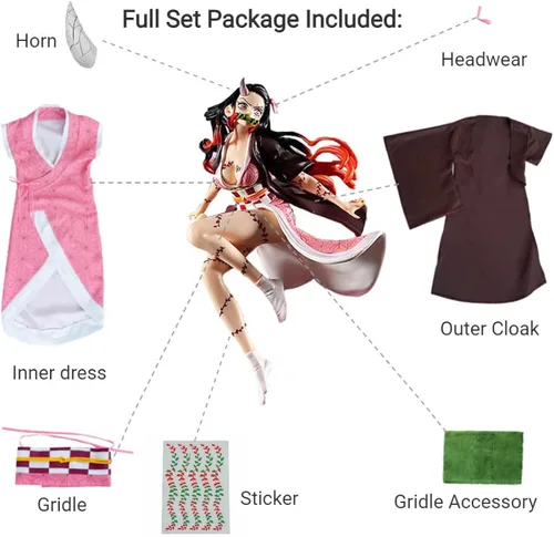 Vista 4 de Nuoqi Zentisu Tanjiro Cosplay - Disfraz de Giyuu Tomioka para adultos disfraz de anime Shinobu para Halloween
