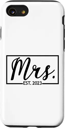 Vista 18 de iPhone 16 Mrs. Est. 2023 Casado luna de miel esposa señor a juego caso de boda