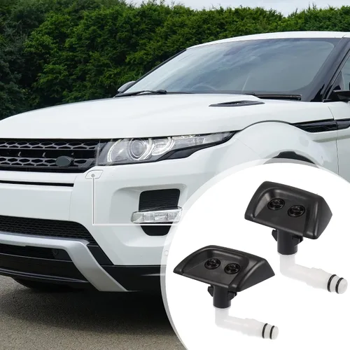 Vista 2 de ACROPIX Boquilla de lavado de faros delanteros izquierdo derecho Jet Fit para Land Rover Range Rover Sport HSE - Paquete de 2 unidades color negro