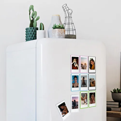 Vista 6 de Portarretratos magnéticos, 5 unidades, marcos magnéticos de PP, funda de fotos de 3 pulgadas, para decoración del refrigerador del hogar, para fotos