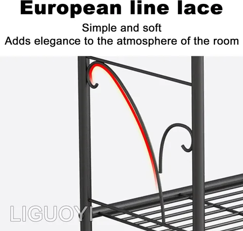 Vista 5 de LIGUOYI Estante para almacenamiento de plantas de interior de 3 niveles y 4 niveles, estante de metal simple y elegante, estante de almacenamiento