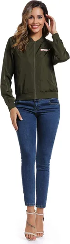 Vista 6 de Sweetbei J Chaqueta cortavientos ligera para mujer, cortavientos