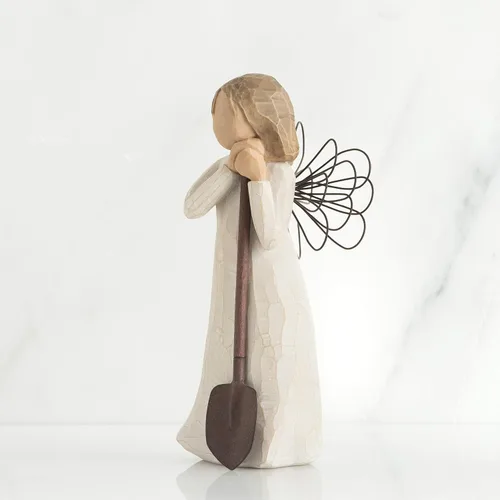 Vista 3 de Ángel del jardín de Willow Tree, trayendo un jardín de amor y belleza, regalo para celebrar amistades, personas con pulgar verde, figura de ángel