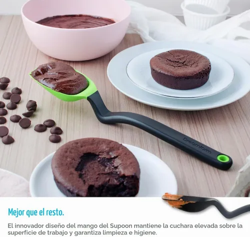 Vista 4 de Dreamfarm Supoon - Cuchara de cocina antiadherente para raspar silicona, para servir, mide 0.2 fl oz de cucharadita y 0.5 fl oz de cucharada, 11