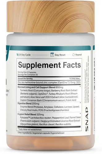 Vista 11 de Snap Supplements Suplemento de lipasa intestinal, probiótico, 50 cápsulas Gut Health Supplement for Women & Men, Digestive Enzymes, Bloating &