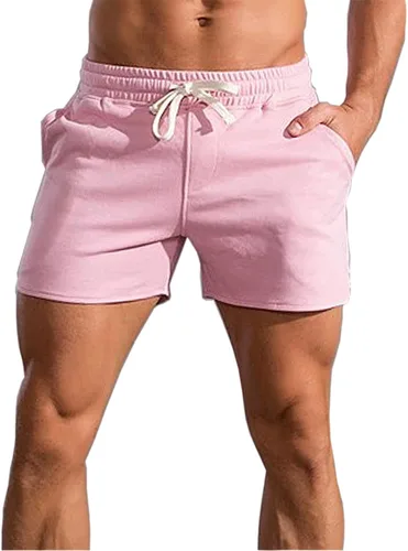 Vista 13 de Pantalones cortos de algodón de 5.5/7 pulgadas para hombre, pantalones cortos de entrenamiento de algodón con bolsillos