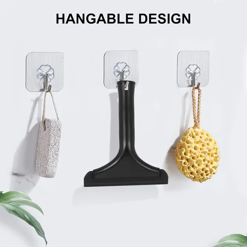Vista 5 de SetSail Escobilla de ducha para puertas de cristal, mini escobilla de mano Todo negro