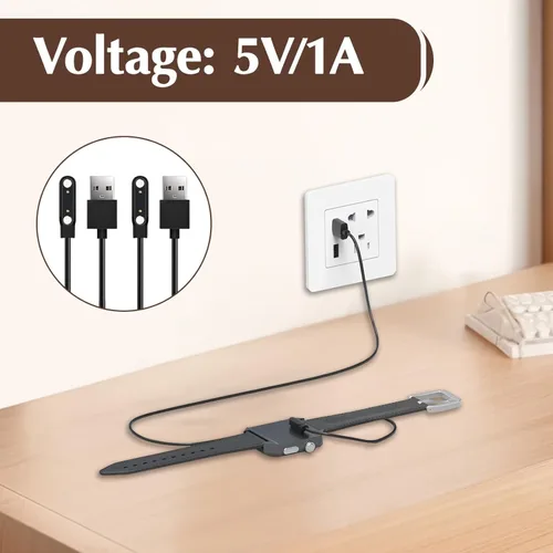 Vista 6 de Paquete de 2 cables de carga magnéticos para reloj inteligente, 2 pines de 0.300 in, cable de carga de repuesto compatible con reloj inteligente