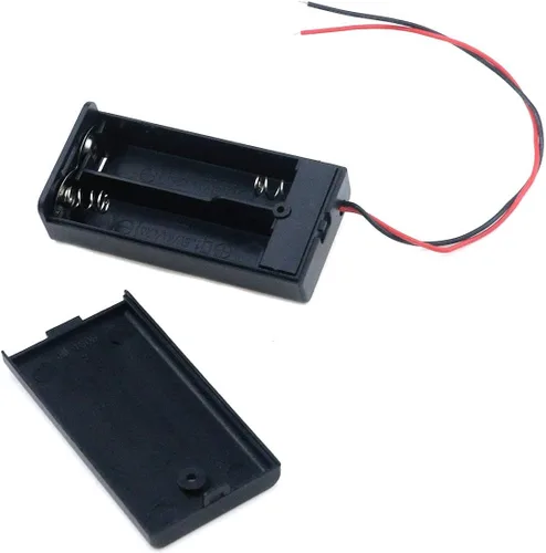 Vista 6 de Semetall Paquete de 12 fundas de soporte de batería AA de 1,5 V con interruptor de encendido/apagado y cables