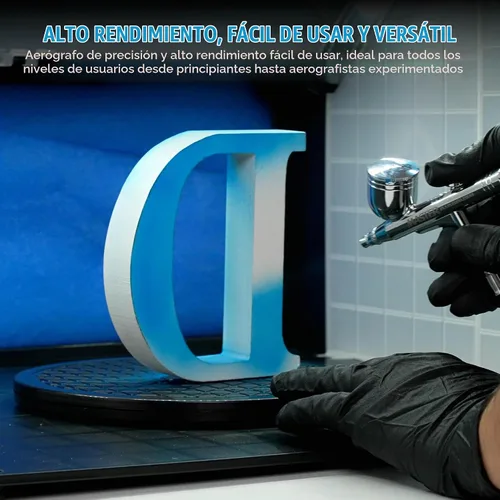 Vista 6 de Master Airbrush G222 juego de aerógrafo de precisión multiusos, acción dual, impulsado por gravedad