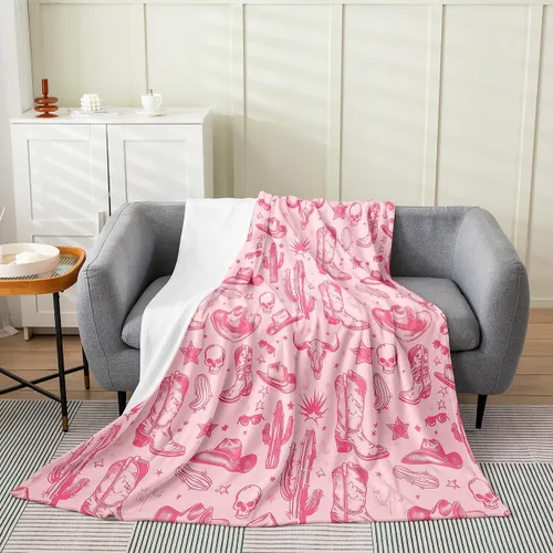 Vista 31 de jejeloiu Cute Mushroom Decor Plush Throw Blanket, For Kids Boys Girls 40"x50" Botanical Plants All Season,Bed Blanket Cartoon Mushrooms Flannel