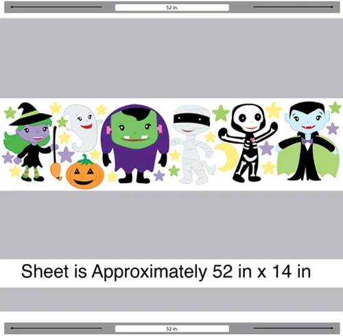 Vista 2 de Trick or Treat - Kit de calcomanías de pared para niños, calcomanía de pared de Halloween Chromantics