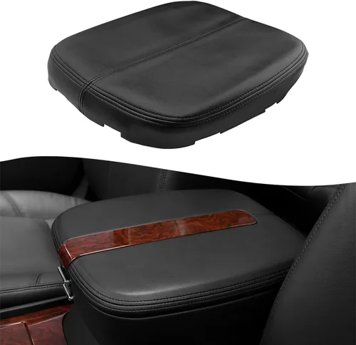 Vista 8 de KBH Funda para reposabrazos de consola central para Cadillac Escalade 2015-2020, borde de cuero de vinilo, protector de cojín de consola central