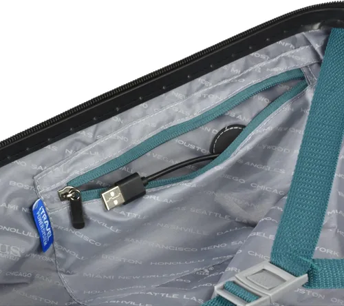 Vista 7 de U.S. Traveler Boren - Maleta de viaje de policarbonato resistente con 8 ruedas giratorias, asa de aluminio