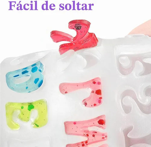 Vista 4 de Moldes de silicona para fondant de letras y números, 3