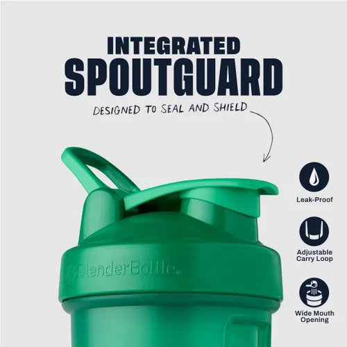 Vista 2 de BlenderBottle Classic V2 Botella mezcladora perfecta para batidos de proteínas y preentrenamiento, 28 onzas, color verde esmeralda