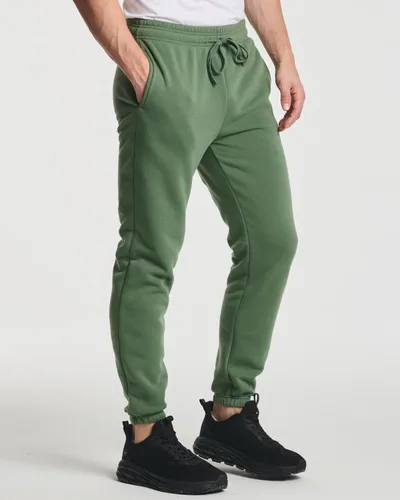 Vista 2 de Real Essentials Paquete de 3 pantalones deportivos elásticos de forro polar para hombre con bolsillos (disponible en tallas grandes y altas)