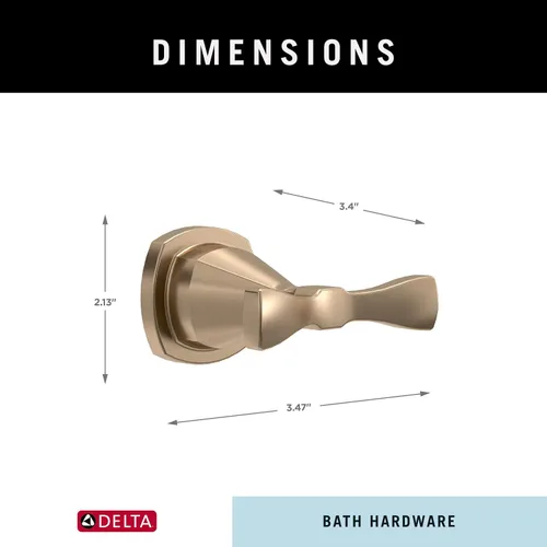 Vista 8 de Delta Gancho doble para toallas para baño o cocina Bronce champán Accesorios Stryke