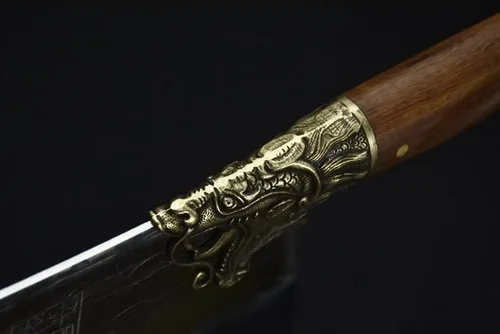 Vista 5 de Cuchillo de carne, cuchillo de cocina forjado a mano de 8.5 pulgadas, cuchillo de cocina de hoja afilada, cuchillo de corte de hueso Longquan