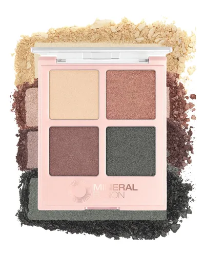 Vista 17 de Mineral Fusion Paleta de sombras de ojos Maquillaje vegano con acabados mate, satinado y brillante Fórmula natural y ligera (Coffee Break)