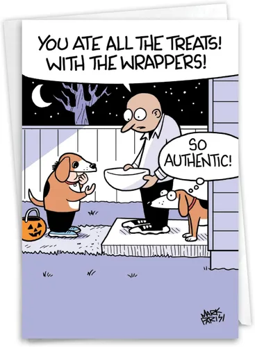 Vista 13 de NobleWorks - Divertida tarjeta de felicitación navideña de Halloween con sobre de 5 x 7 pulgadas (1 tarjeta) estacionamiento de escoba C10154HWG