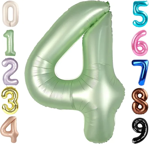 Vista 426 de Globos con números de 40 pulgadas, color negro, para decoraciones de cumpleaños de 10 a 100 años Jumbo 40In & Vibrant Color, With Hanging Holes