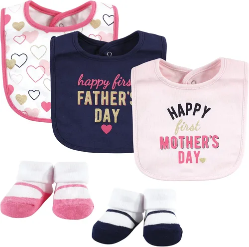 Vista 70 de Hudson Baby Conjunto de babero y calcetines unisex de algodón para bebé
