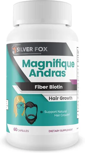 Vista 5 de Magnifique - Fibra Andras - Crecimiento del cabello con biotina - Potente apoyo de vitaminas y minerales para el crecimiento del cabello - Cobre