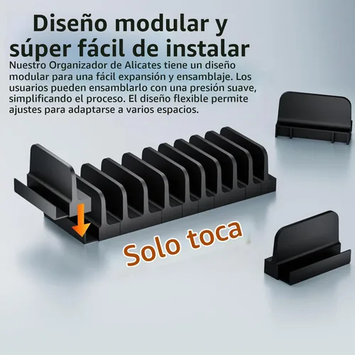 Vista 3 de Organizador modular de alicates para cajón de caja de herramientas, soporte de alicates para garaje Negro
