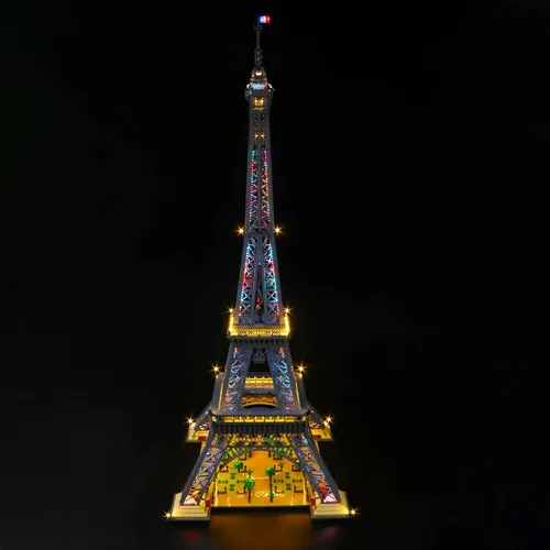 Vista 6 de VONADO Kit de luz LED para juego de torre Eiffel Lego 10307 (sin modelo), kit de iluminación Buliding compatible con juguetes de construcción Lego