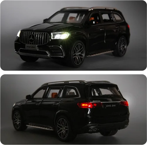 Vista 6 de WAKAKAC Modelo de automóvil fundido a presión GLS63 AMG 1/24 aleación coleccionable de juguete con luz y sonido, vehículo de juguete para adultos