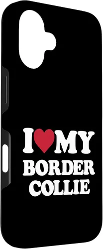 Vista 3 de iPhone 16 I Love My Border Collie - I Heart My Border Collie Case