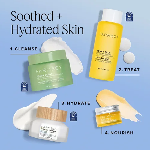 Vista 7 de Farmacy Honey Cloud Crema hidratante facial – Loción facial ligera con ácido hialurónico + péptidos – Humedad transpirable + reparación de barreras
