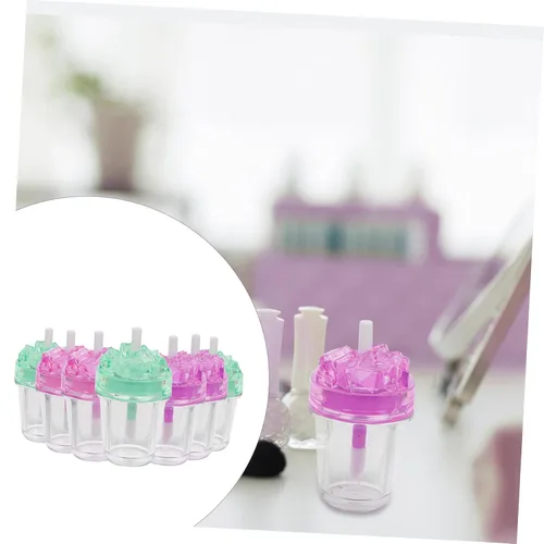 Vista 5 de Mikinona Kit de brillo de labios de bricolaje, tubos vacíos de brillo de labios para hacer bálsamo de bricolaje, recipientes transparentes, varitas