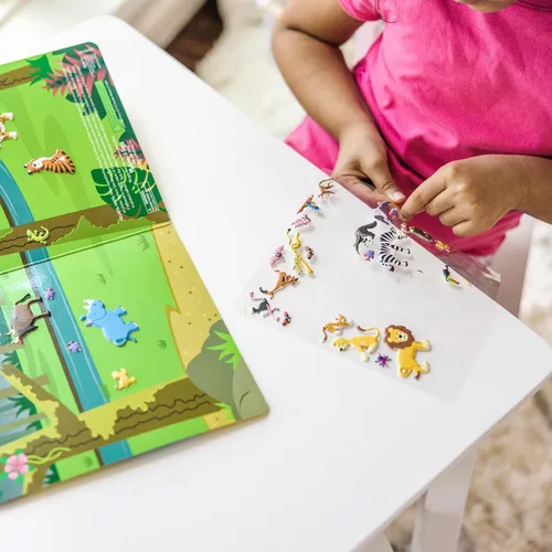 Vista 8 de Juego de calcomanías Melissa & Doug con temática de safari, 42 calcomanías infladas reutilizables