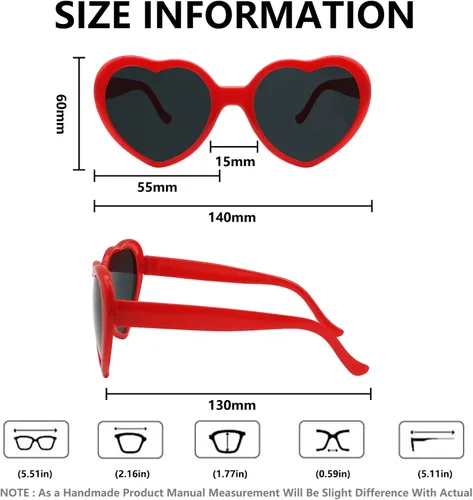 Vista 5 de MIDEJACY Gafas de sol en forma de corazón para mujer gafas de corazón de moda lindas gafas de sol retro tayor Cupido Party