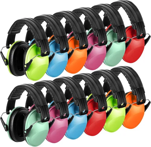 Vista 17 de Amylove 12 unidades de protección auditiva para adultos y niños, auriculares con cancelación de ruido, orejeras de tiro a granel con reducción