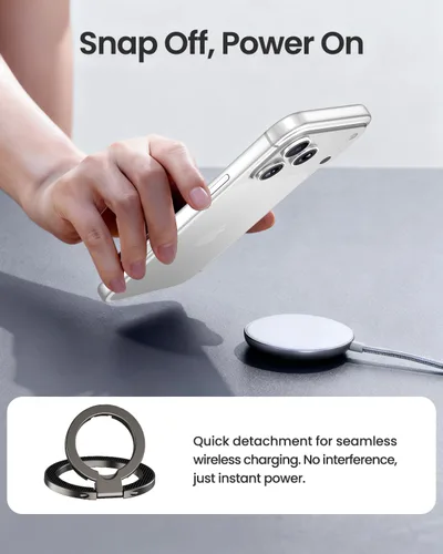 Vista 6 de UBeesize Soporte magnético para anillo de teléfono MagSafe, agarre magnético de doble cara, soporte de dedo portátil compatible con iPhone 17, 16