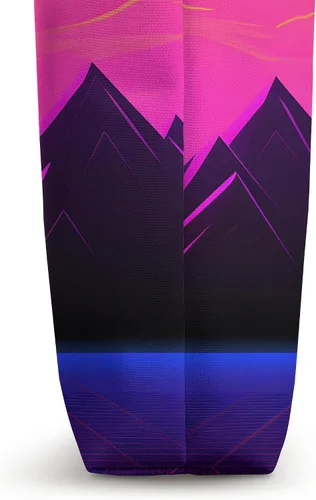 Vista 3 de Synthwave Landscape Retrowave 80s Vaporwave Tote Bag