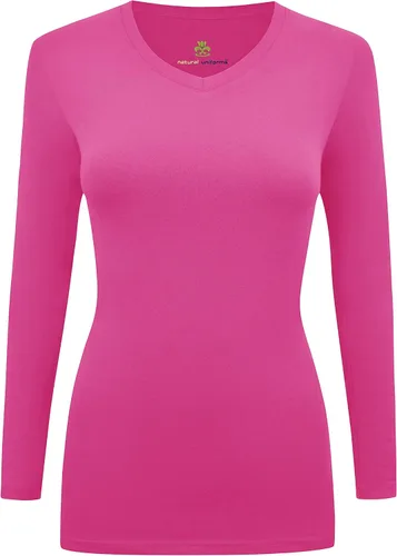 Vista 22 de Natural Uniforms - Camiseta de manga larga con cuello en V para mujer, para usar debajo de la ropa quirúrgica Aguamarina