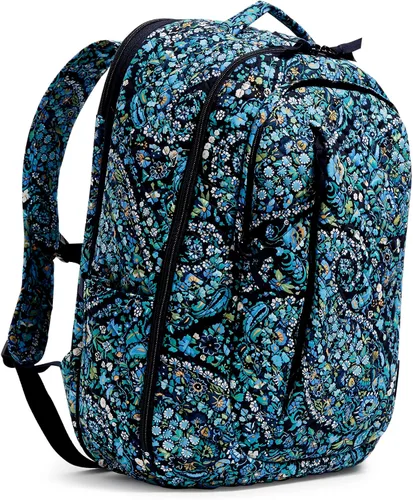 Vista 3 de Vera Bradley Mochila grande de algodón para mujer, Dreamer Paisley - Algodón reciclado