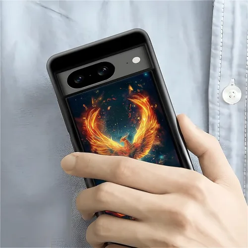 Vista 1471 de Compatible con Google Pixel 4A 5G Mobile Case Creative Acrylic Panel trasero Silicona Protección Grip especialmente diseñado para Google Pixel 4A 5G