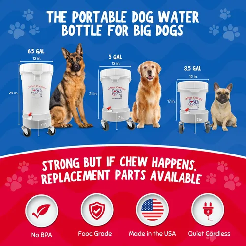 Vista 7 de Tazón automático para agua, 3.5 galones, dispensador de agua para perro, prácticamente indestructible, utilizado por cuidadores de perros