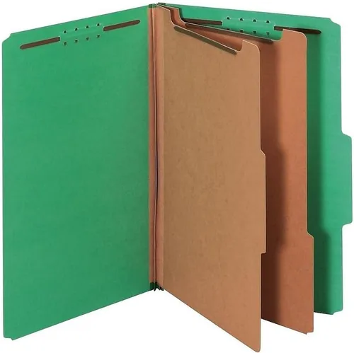 Vista 8 de Pendaflex Carpetas de clasificación, estándar, 2 divisores, sujetadores integrados, pestaña de corte 2/5, verde oscuro, legal, 10/BX (29033)