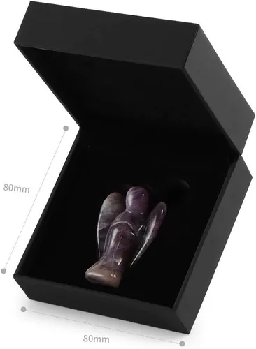 Vista 6 de Artistone Ángel de amatista de 2 pulgadas, ángel curativo de cristal tallado a mano, estatua de ángel guardián de bolsillo con caja de regalo